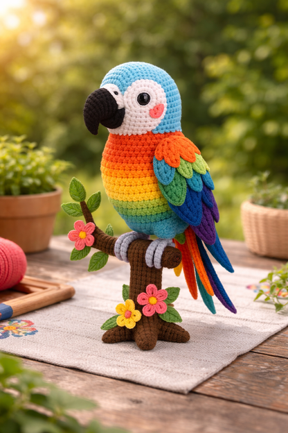 Crochet Rainbow Parrot - DIY Kit