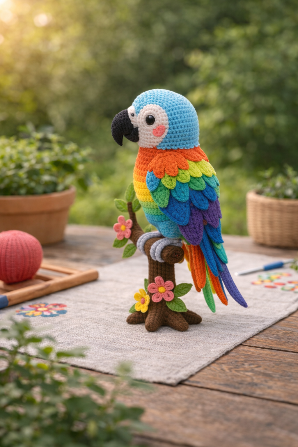 Crochet Rainbow Parrot - DIY Kit