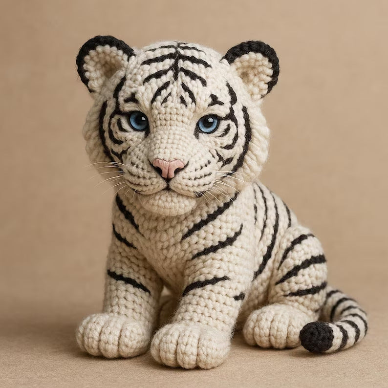 Crochet White Tiger Cub - DIY Kit